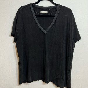 We The Free distressed black v neck shirt size Medium